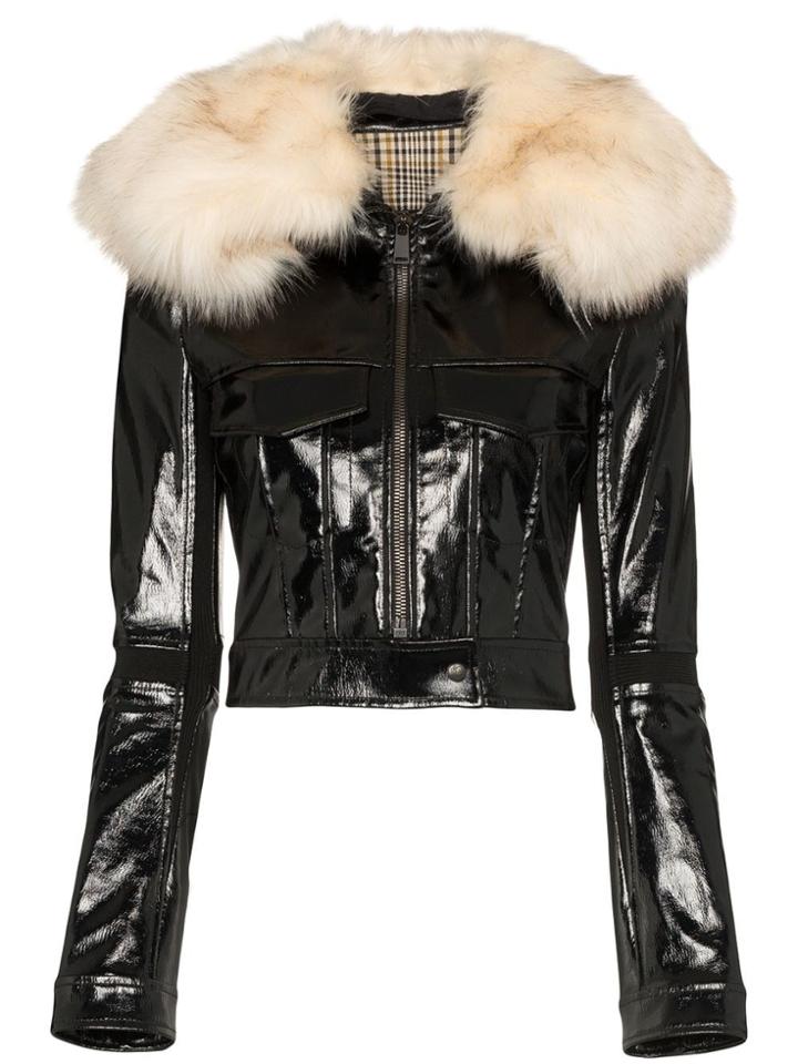 Paco Rabanne Patent-finish Jacket - Black