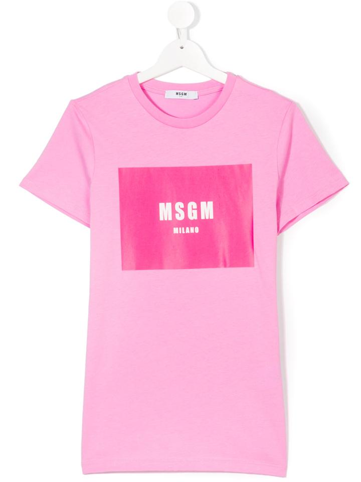 Msgm Kids Teen Logo T-shirt - Pink & Purple