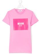 Msgm Kids Teen Logo T-shirt - Pink & Purple