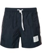 Thom Browne Side Stripe Swim Shorts, Men's, Size: 1, Blue, Nylon