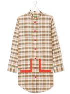 Mumofsix Teen Plaid Shirt Dress - Nude & Neutrals