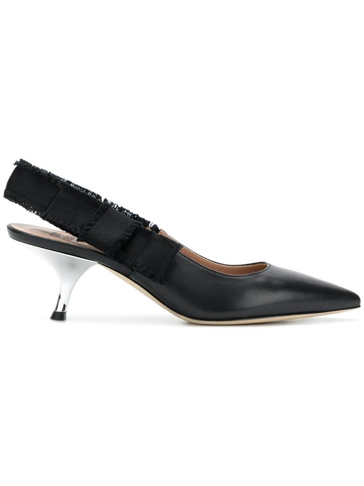 Gianna Meliani Bow Slingback Strap Pumps - Black