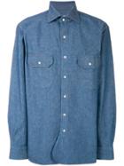 Doppiaa Pocket Button Shirt - Blue