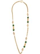Chanel Vintage Stone And Crystal Necklace - Gold