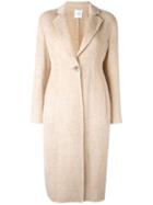 Agnona Single Button Mid Coat, Women's, Size: 44, Nude/neutrals, Cupro/wool/alpaca