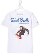 Mc2 Saint Barth Kids Printed Monkey T-shirt - White