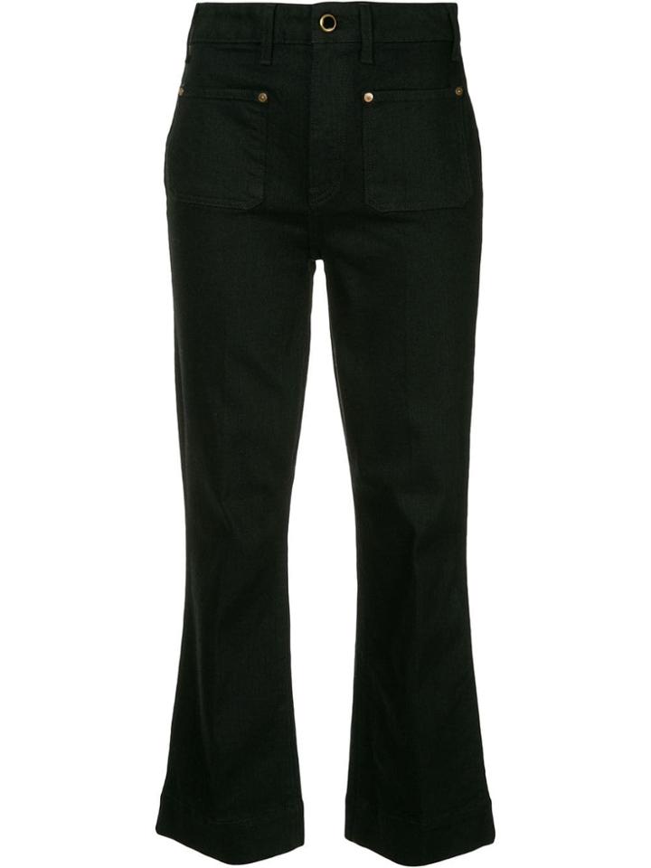 Khaite Raquel Cropped Flare Jeans - Black