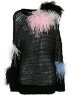 Christopher Kane Pom Pom Loose Knit Sweater - Black