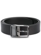 Canali Dark Grey Buckle Belt, Men's, Size: 100, Black, Leather