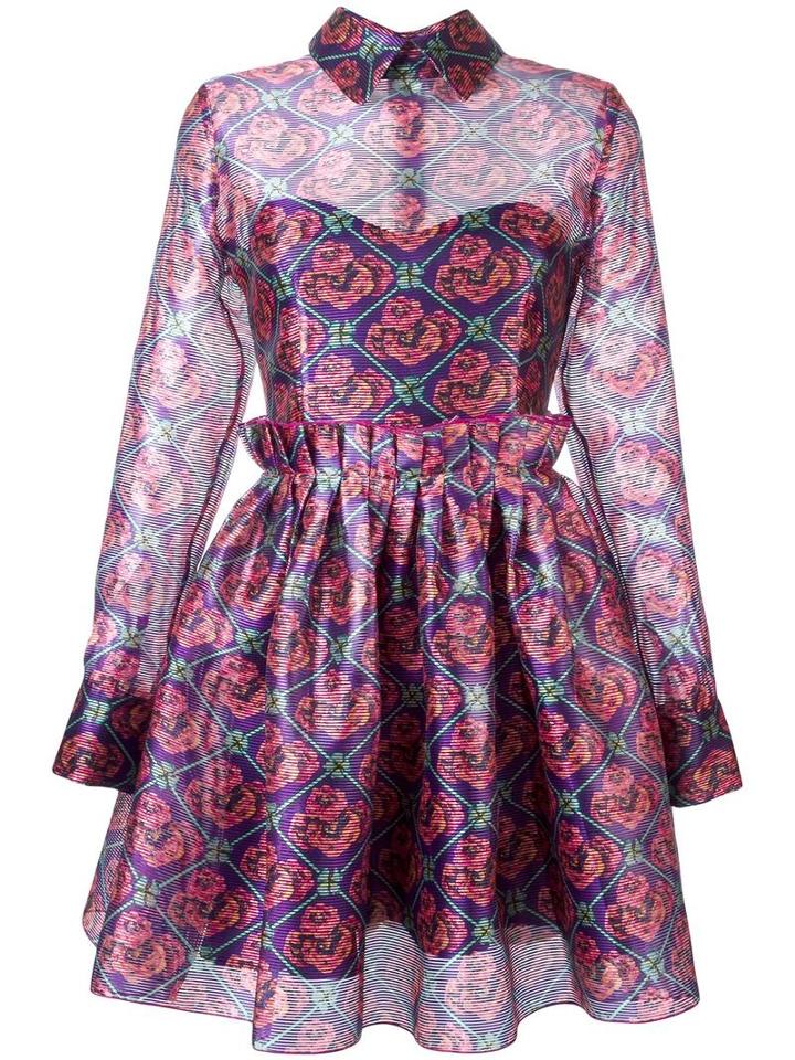 Daizy Shely Floral Print Dress, Women's, Size: 40, Pink/purple, Polyester