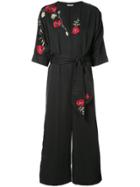Vilshenko Floral Embroidered Jumpsuit - Black
