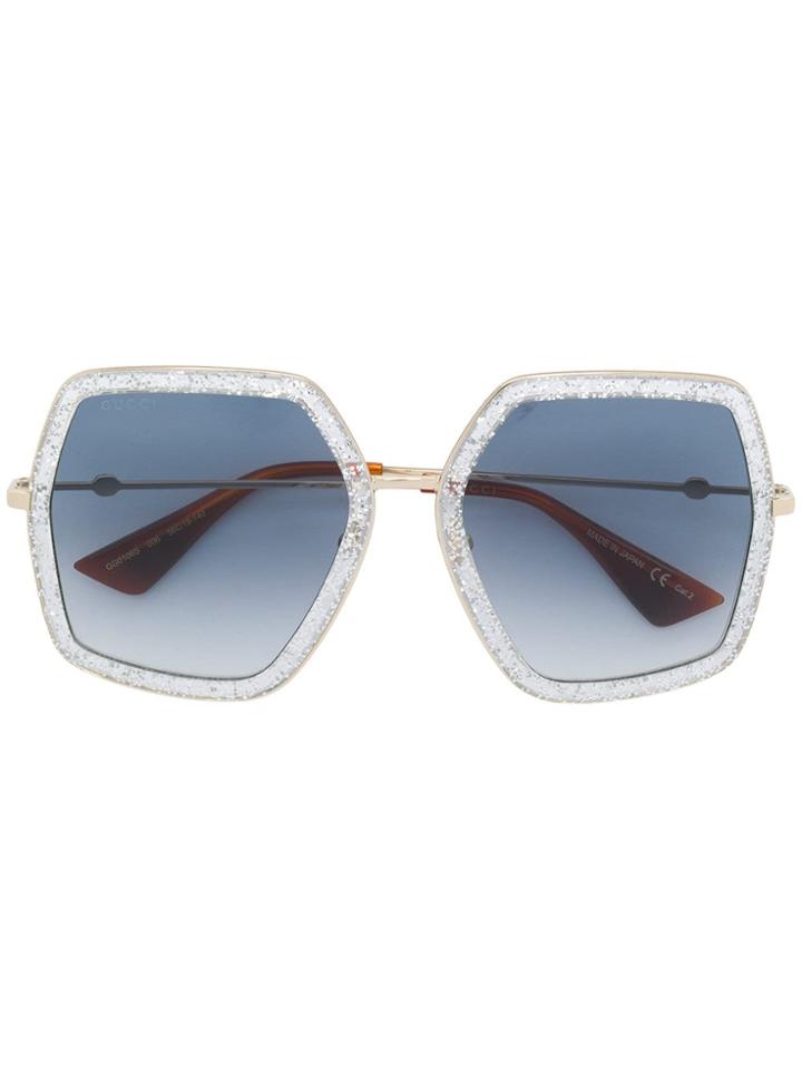 Gucci Eyewear Oversized Gradient Sunglasses - Metallic