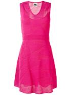 M Missoni - Knitted Flared Dress - Women - Cotton/elastodiene/polyamide/viscose - 44, Pink/purple, Cotton/elastodiene/polyamide/viscose