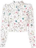 Elisabetta Franchi Embroidered Keyhole Blouse - White