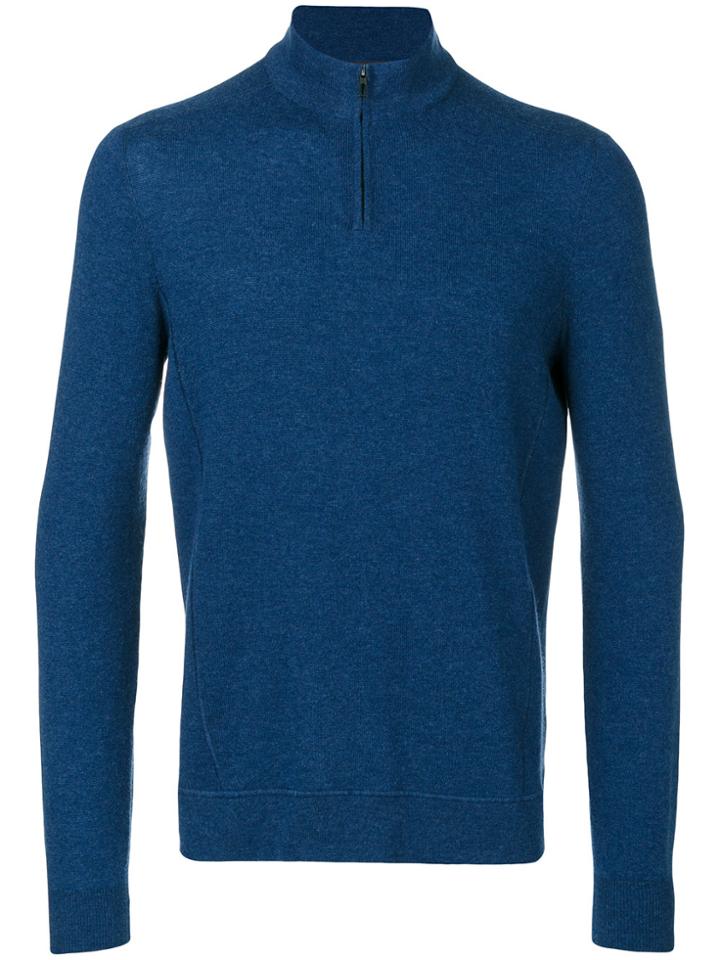 Loro Piana Zipped Collar Jumper - Blue