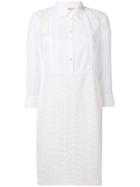Tory Burch Embroidered Shirt Dress - White