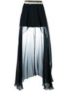 Wandering Draped Asymmetric Skirt - Black
