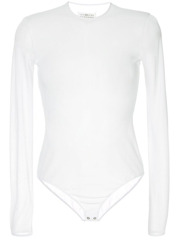 Maison Margiela Long-sleeve Fitted Bodysuit - White