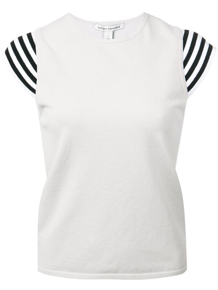 Autumn Cashmere Stripe Sleeve Top - Grey