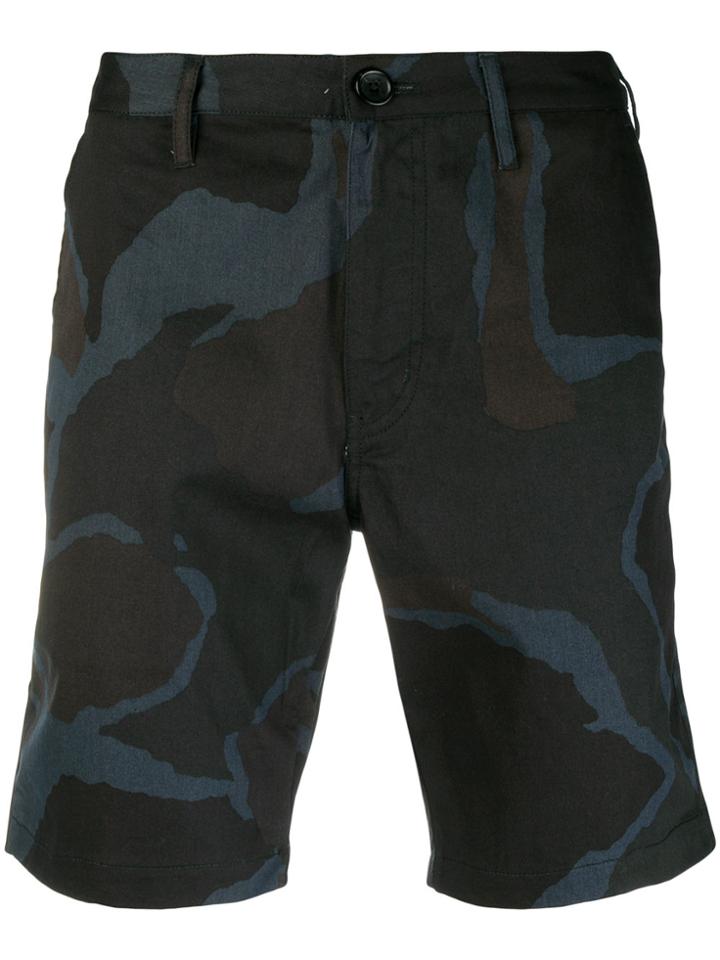 Ps By Paul Smith Camouflage Print Shorts - Blue