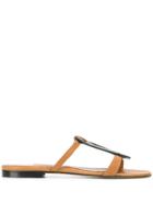 Manolo Blahnik Leather Detail Sandals - Brown