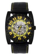 Tateossian Gulliver Skeleton Sport Watch, Men's, Black, Steel/leather