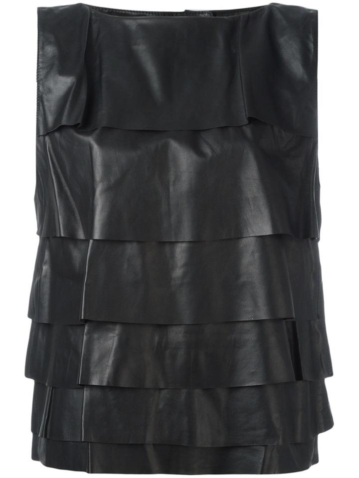 Diesel Leather Tank Top - Black