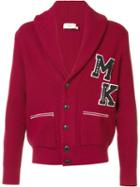 Maison Kitsuné Varsity Style Cardigan, Men's, Size: Small, Red, Merino