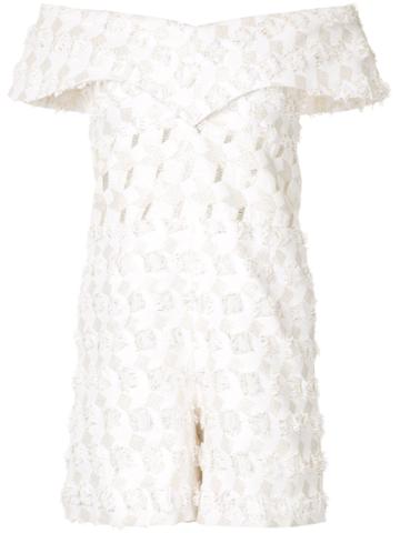 Kage Off-the-shoulder Playsuit - White
