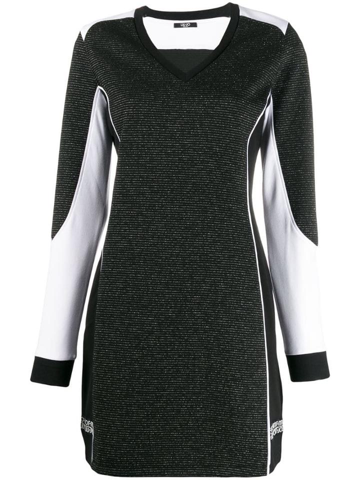 Liu Jo Contrasting Glittery Dress - Black