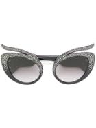 Miu Miu Eyewear Swarovski Crystal-embellished Sunglasses - Black