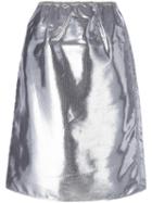 Ports 1961 Midi Full Skirt, Women's, Size: 44, Grey, Silk/cotton/metallized Polyester