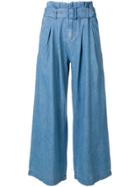 Levi's: Made & Crafted Belted Wide Leg Trousers - Blue