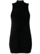 Giamba Fluffy Fitted Dress - Black