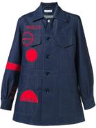 Jw Anderson Space Motif Denim Coat - Blue