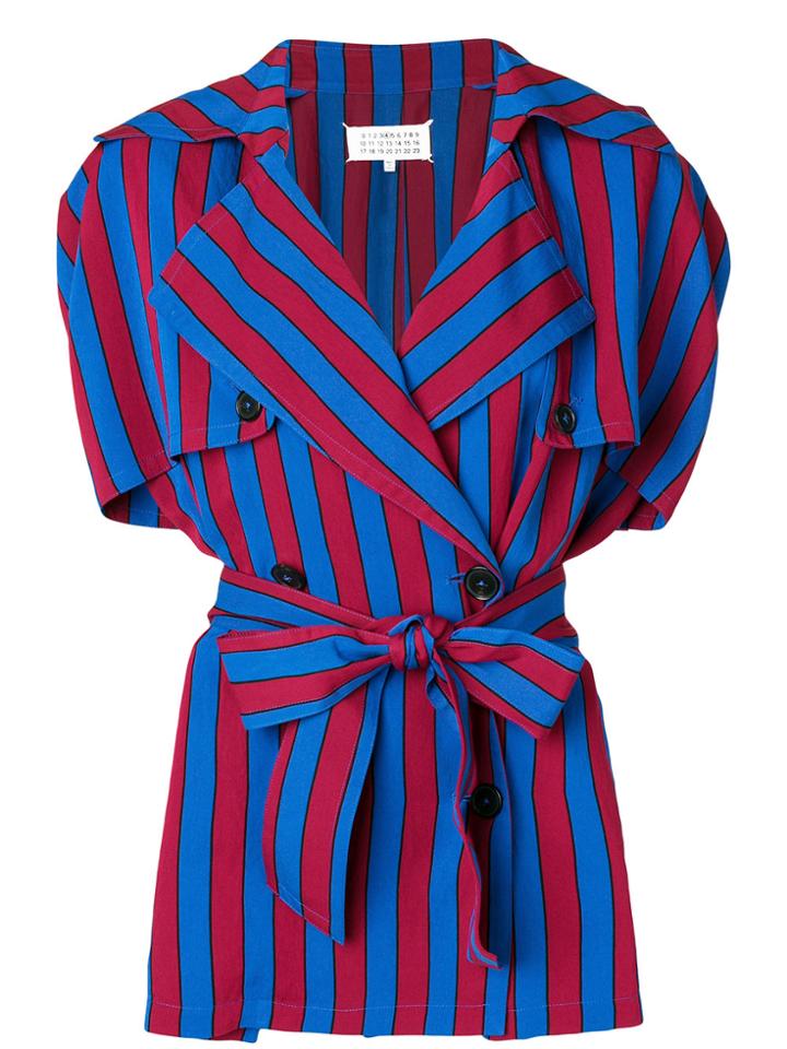 Maison Margiela Striped Sleeveless Jacket - Blue