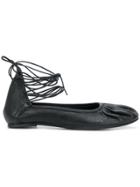 Ann Demeulemeester Ankle-tied Ballerinas - Black
