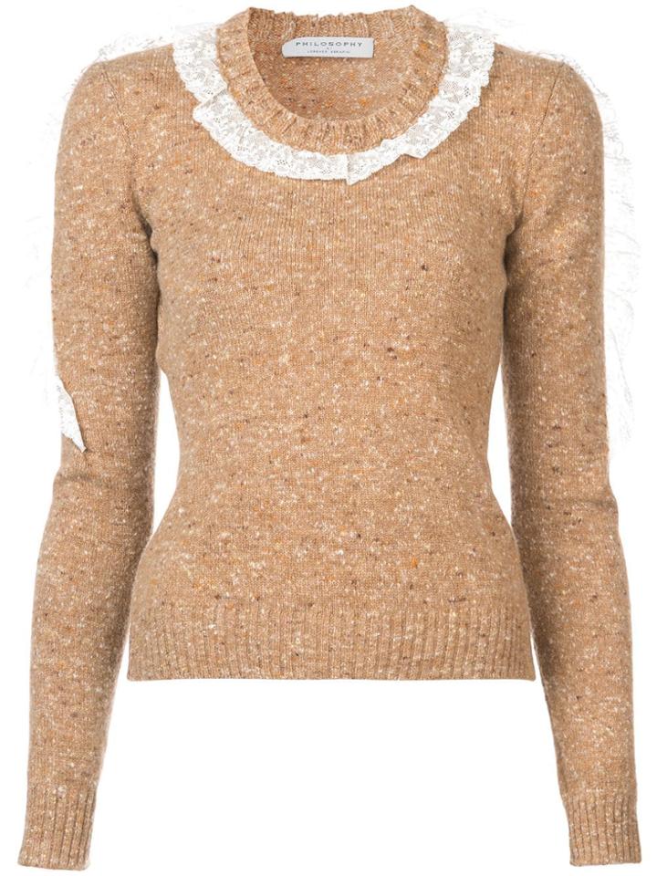 Philosophy Di Lorenzo Serafini Ruffle Sweater - Brown