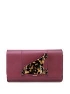 Perrin Paris Tortoiseshell Handle Clutch - Red