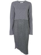 Jw Anderson Two-layer Pleated Dress - Grey