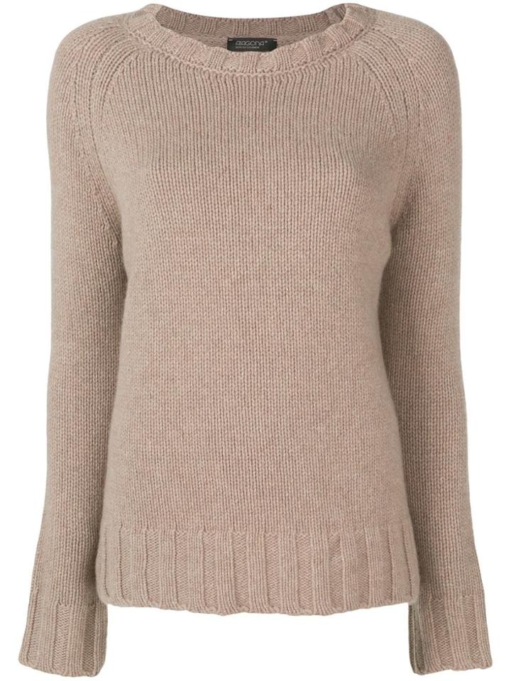 Aragona Slash Neck Sweater - Brown