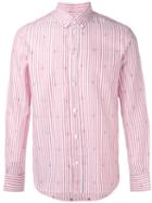Maison Kitsuné Striped Shirt, Men's, Size: 39, Red, Cotton