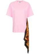 Msgm Scarf-panelled T-shirt - Pink