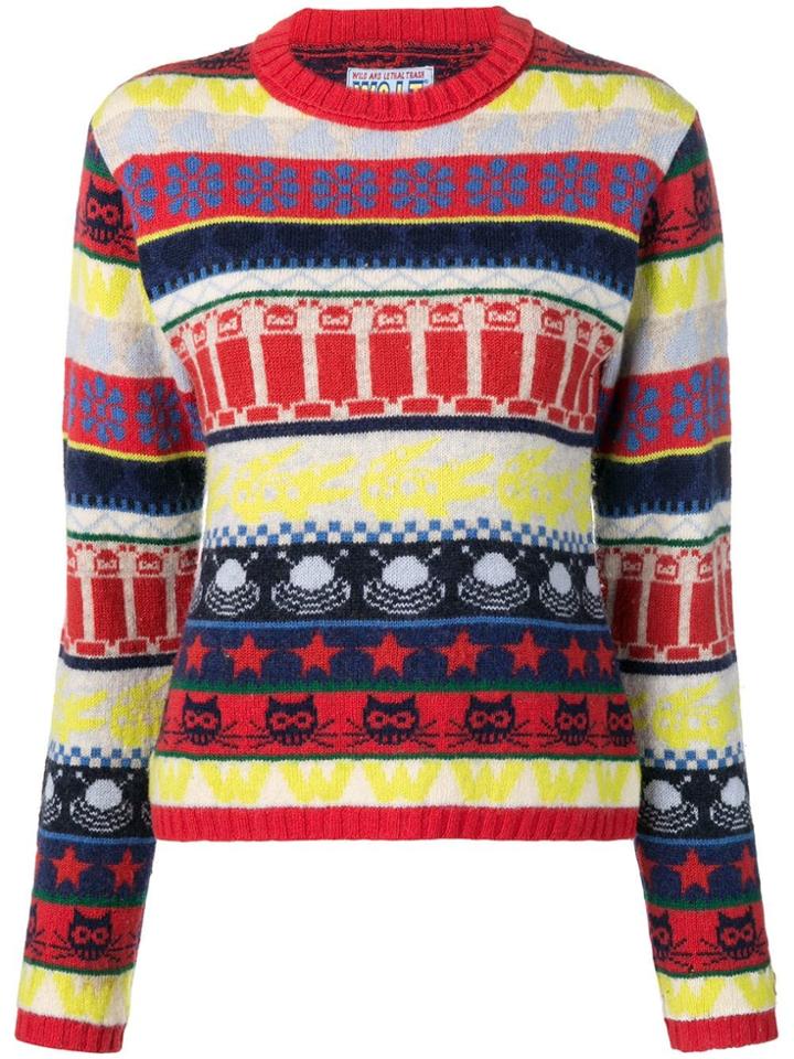 Walter Van Beirendonck Vintage Patterned Jumper - Red