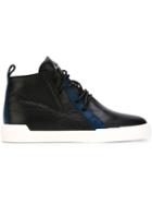 Giuseppe Zanotti Design Lace-up Hi-top Sneakers, Men's, Size: 44, Black, Leather/rubber