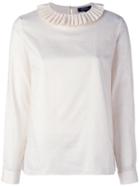 A.p.c. Pleated Collar Sweatshirt, Women's, Size: 38, White, Cotton
