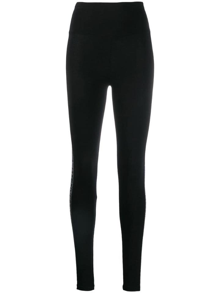 Philipp Plein Rhinestone Logo Leggings - Black