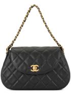 Chanel Vintage Double Chain Hand Bag - Black