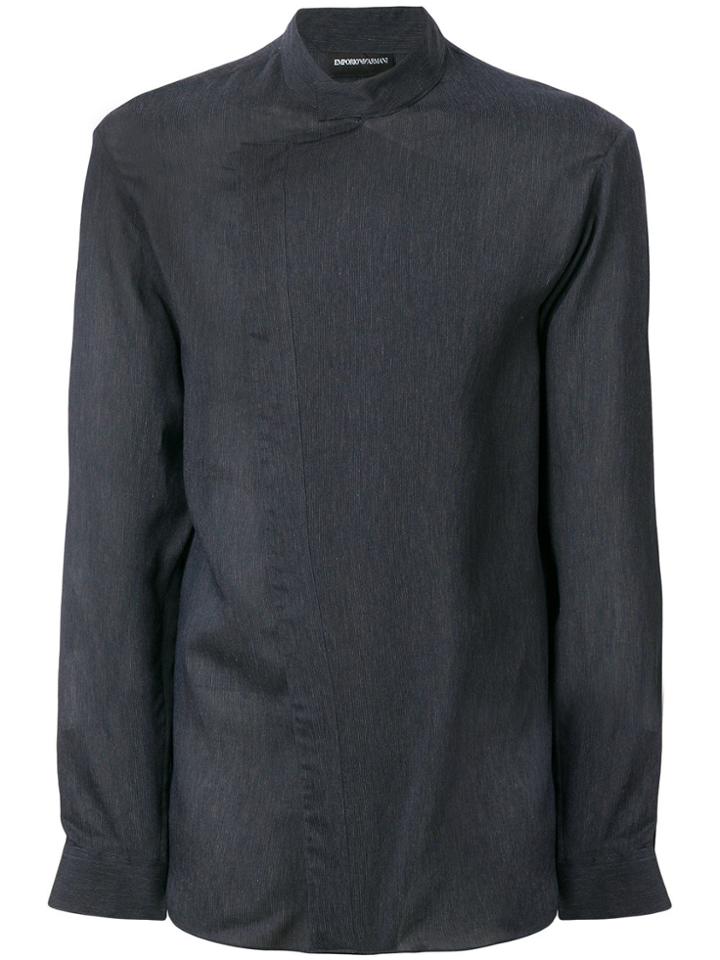 Emporio Armani Asymmetric Front Shirt - Blue
