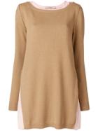 Twin-set Layered Sweater Dress - Brown